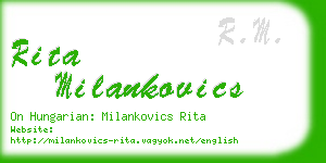 rita milankovics business card